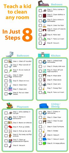 a printable checklist for kids to use in the bathroom and playrooms