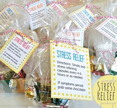 DIY Simple Stress Relief Package and Free Download!  I'm totally making these for my co-workers this Christmas! Ironic part is...I work in a doctor's office! Love this! Bosses Day Gifts, Diy Simple, Diy Spring, Work Gifts, Gifts For Boss, Simple Gifts, Appreciation Gifts, Gifts For Coworkers