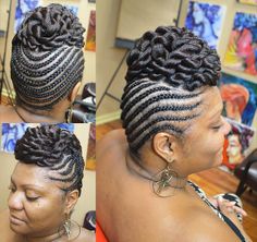 twist bun updo Twist Bun Updo, Mohawk Locs, Individual Twist, Natural Braid Styles, 2018 Hairstyles, Mama Hair, Flat Twist Hairstyles