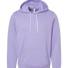 Lined Hood In Whisper Lilac Rib Knit Cuffs And Hem Kangaroo Pocket Body: 80% Cotton/20% Polyester. Trim/Hood Lining: 100% Cotton. Machine Wash. Imported Spring Crew Neck Sweater With Drawstring Hood, Spring Fleece Sweater With Drawstring Hood, Spring Fleece Hoodie Sweater, Casual Hooded Purple Sweater, Cozy Fit Hoodie For Spring, Casual Purple Sweatshirt For Winter, Casual Purple Hooded Sweater, Casual Purple Winter Sweatshirt, Spring Hooded Sweater With Ribbed Cuffs