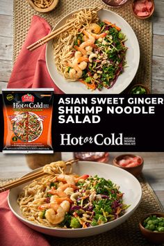 Spice up your week with this delicious new recipe - Shrimp with Asian Sweet Ginger Salad and Noodle Meal Kit! 🍤🥬 Perfectly balanced flavors that bring a touch of gourmet to your everyday meals. Ready to elevate your meal game? Mediterranean Diet Meal Plan, Cold Salad, Eat Salad, Meal Suggestions, Meal Kit, Salad Side Dishes, Mediterranean Diet Recipes