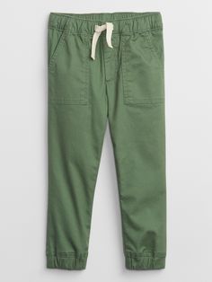 babyGap Utility Pull-On Joggers with Washwell | Gap Factory Adjustable Waist Cotton Pants With Pockets, Cotton Utility Pants With Pull-on Style, Utility Cotton Cargo Pants With Pull-on Style, Green Cotton Pull-on Pants, Twill Weave, Baby Gap, Pair Of Pants, Gap, Water