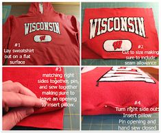 instructions for how to sew a wisconsin hoodie