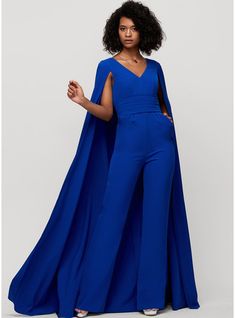 JJ's House Stretch Crepe V-Neck Fall Spring Summer Winter Jumpsuit/Pantsuit Plus General Jumpsuit/Pantsuit Size Chart Pockets No Leg Slit Belt/Sash Scoop Back Zip Elegant Minimalist Black Tie Simple Royal Blue Height:5.8ft（176cm） Bust:32in（82cm）Waist:24in（61cm）Hips:. #JJ's House #StretchCrepe #VNeck #Fall #Spring #Summer #Winter #JumpsuitPantsuit #Plus #General #JumpsuitPantsuitSizeChart #Pockets #NoLegSlit #BeltSash #Scoop #BackZip #Elegant #Minimalist #BlackTie #Simple #RoyalBlue Royal Blue Gowns Elegant Formal, Royal Blue Formal Jumpsuit, Royal Blue Jumpsuit Outfit Classy, Evening Jumpsuits Classy Formal, Blue Wedding Jumpsuit, Pantsuit With Cape, Jumpsuit Dress Formal, Evening Jumpsuits Classy, Royal Blue Jumpsuit Outfit