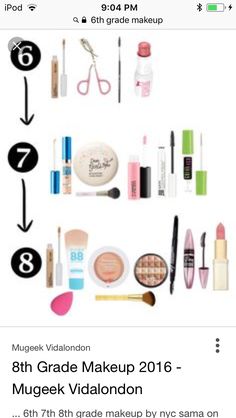 8th Grade Makeup, High School Makeup, Basic Makeup Kit, Makeup 2016, Makeup Kit Essentials, Makeup Routines, Makeup Stickers