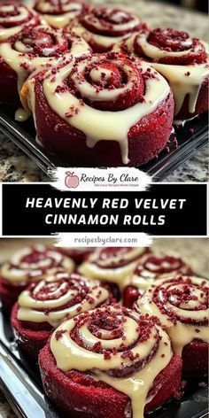 Red Velvet Cookie With Cream Cheese Filling, Red Velvet Dessert Recipes Easy, Dessert Recipes Cinnamon Rolls, Best Bake Off Desserts, Red Velvet Cream Cheese Muffins, Baking Desserts Aesthetic, First Time Baker Recipes, Easy Christmas Cinnamon Rolls, Red Velvet Breakfast