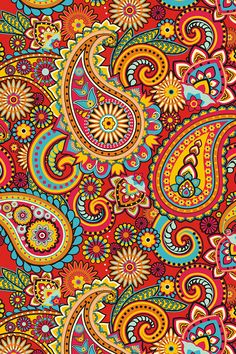 an image of a colorful paisley pattern