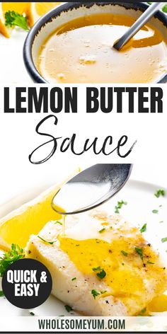 Lemon Butter Sauce Baked Salmon With Lemon Butter Sauce, Lemon Butter Recipe, Butter Sauce For Fish, Easy Lemon Butter Sauce, Lemon Caper Butter Sauce, Lemon Butter Sauce For Fish, Fish Sauce Recipe, Lemon Sauce For Fish, Lemon Sauce For Chicken