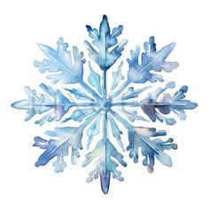 a watercolor snowflake with blue and white colors on the bottom, it looks like