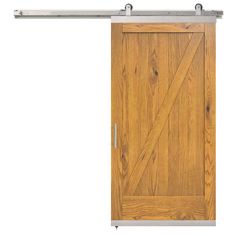 The JELD-WEN Rustic Wood DesignGlide Barn Door Kit combines style and function. The painted door paired with satin nickel hardware adds charm to any space. Looks great in a home office, pantry, closet, bathroom or laundry room. They're also a perfect choice for tight spaces. JELD-WEN 42-in x 96-in Khaki Z-frame White Oak Wood Solid Core Barn Door (Hardware Included) in Brown | LOWOLJW248800178 Single Barn Door, Closet Bathroom, Office Pantry, Painted Door, Satin Nickel Hardware, Barn Door Kit, Pantry Closet, Farm House Colors, White Oak Wood