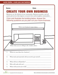 a worksheet with instructions on how to create your own business