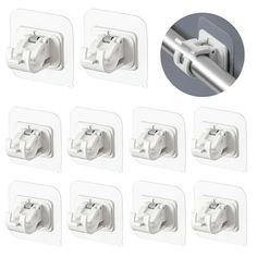 twelve pairs of plugs are shown in white