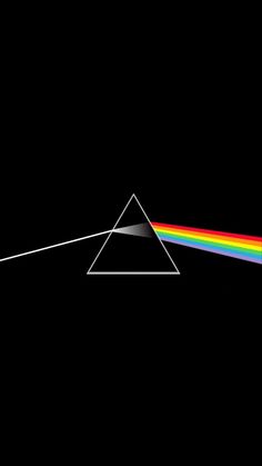 the dark side of the moon with a rainbow in it