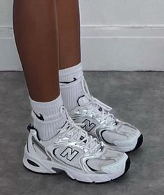 new balance 530 Cute Nike Shoes, Cute Sneakers, White Socks