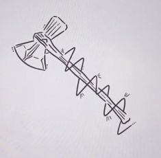 a drawing of an old fashioned toothpick on a piece of paper with sharp lines