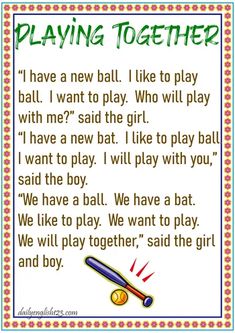 a poem that says playing together i have a new ball