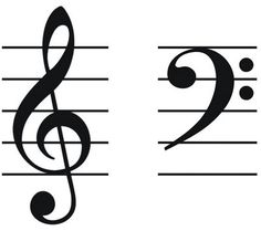 music notes with treble clefs on them