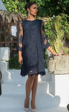 Bride Dress Elegant, Mother Of Bride Outfits, Italian Dress, Dark Blue Dress, Fall Wedding Dresses