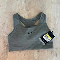 Never Worn, Has Removable Padding Nike Gray Activewear For Sports Events, Nike Solid Activewear For Sports, Nike Activewear For Sports, Nike Athletic Heather Activewear For Gym, Nike Athletic Heather Activewear For Running, Nike Athletic Heather Activewear For Workout, Desired Wardrobe, Zipper Sports Bra, Nike Bra