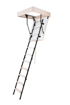 DIMENSIONS: With the size of 31.5 x 23 inches and a rough opening of 32.28 x 24.41 inches, our loft ladder will fit in every space, and a height of 102.4 inches will reach the ceiling in most rooms. INSULATION: Our attic stairs have 1 seal and 1 inch thick hatch to provide insolation of R-value equal to 4.65. CAPACITY: Our attic ladders are sturdy and reliable with maximum weight of 352 lbs. STAIRLUXE Metal Folding Attic Ladder 8-ft to 8.54-ft (Rough Opening: 24.41-in x 32.29-in) with 352-lb Cap Stairs To Attic Conversion, Attic Stairs Pull Down, Attic Living Rooms, Attic Storage Organization, Attic Makeover, Attic Ladder, Attic Loft, Attic Conversion, Loft Ladder