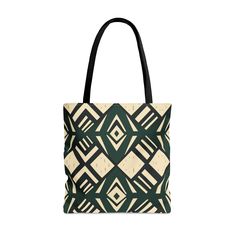 Afrocentric Abstract Art Tote Bag | African Ankara Cloth Inspired Tote| Ethnic Mud Cloth Tote Bag| Brown Black Woman Tote | Black Owned Proudly show off your culture and sense of style in this stylish tote bag printed on both sides.  Please note that the top does not zip up, it is an open tote bag. See our other bags here: https://www.etsy.com/shop/BIPOCAdventuring?ref=seller-platform-mcnav&section_id=42704610 This practical, high-quality tote bag is available in three sizes. All-over print prov Artistic Green Tote Shoulder Bag, Artistic Green Tote Bag, Artistic Green Rectangular Shoulder Bag, Artistic Green Gift Bag, Traditional Black Rectangular Bag, Rectangular Bag With Geometric Pattern For Daily Use, Rectangular Bags With Geometric Pattern For Daily Use, Artistic Handmade Green Bag, Artistic Green Shoulder Bag As Gift