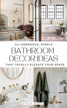 Studio Bathroom Decor, Neutral Bathroom Decor Ideas, Bathtub Wall Decor, Glam Bathroom Ideas, Eclectic Bathroom Decor, Cozy Bathroom Ideas, Bathroom Plants Decor, Tranquil Bathroom, Small Bathroom Inspiration