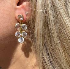 24k gold vermeil semi-precious stone cluster earrings Length: 3" Dimensions: 3/4" by 3/4" Questions? shop@katiediamondjewelry.com Clean Sterling Silver, Vermeil Jewelry, Demi Fine Jewelry, Cluster Earrings, Custom Jewelry Design, Pink Quartz, Silver Pieces, Jewelry Plate, Pure Silver