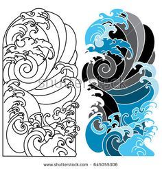 an image of waves in the ocean coloring book page for adults and children, black and white