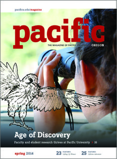 the front cover of pacific magazine, featuring an image of a bird looking through a telescope