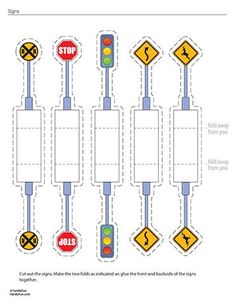 the instructions for how to stop and go traffic lights are shown in this paper cutout