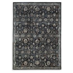 an area rug with black and grey colors