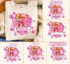 * DIGITAL DOWNLOAD ONLY. NO ITEM WILL BE RECEIVED !! *  Front and back Skye Paw Patrol Party, Paw Patrol Skye Birthday, Paw Patrol Skye, Personalized Birthday Shirts, Birthday Png, Girl 2nd Birthday, Girl Dad, Birthday Shirt, Paw Patrol