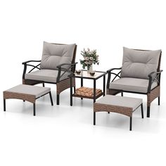 the patio furniture set is ready to be used