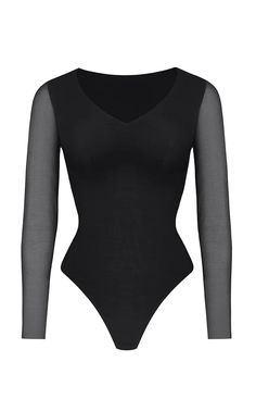 AirSlim® Eco Contour Long Sleeve Cut-Out Bodysuit provides tummy-to-waist control for a smooth look. Long-sleeve thong bodysuit with mesh patchwork sleeves added sexiness! Patchwork Sleeves, Waist Trainer Workout, Tummy Shaper, Eco Fabric, Cutout Bodysuit, Special Occasion Outfits, Comfy Fashion, Long Sleeve Bodysuit, Tops For Leggings