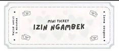 a ticket for an event with the words izn n'gambek on it