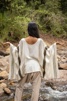 TAIKI Womens Cream Light Beige Poncho Cotton Top Kaftan Boho Block Printed Natural Dye Pattern Festival Bohemian Hippie Collarbone AJJAYA Beige Bohemian Shawl Poncho, Bohemian Shawl Kaftan For Festival, Bohemian Beige Poncho Cape, Bohemian Beige Kaftan For Festival, Cream Bohemian Long Sleeve Kaftan, Traditional Beige Kaftan For Festivals, Bohemian Cream Tunic Kaftan, Cream Bohemian Poncho Shawl, Bohemian Cream Shawl Poncho