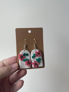 pink flower clay earrings 🌸 Everyday Pink Jewelry With Flower Charm, Handmade Pink Flower Earrings, Clay Flower Earrings For Gift, Clay Flower Earrings As Gift, Delicate Flower-shaped Clay Earrings For Gifts, Pink Flower Jewelry For Everyday, Pink Cute Earrings With Handmade Flowers, Cute Flower Charm Earrings For Everyday, Cute Pink Flower Earrings With Ear Wire