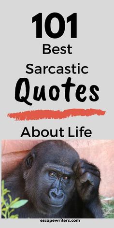 a gorilla with the words 101 best sarcastic quotes about life