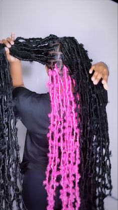 Faux Locs Wigs For Black Women, Peak A Boo Butterfly Locs, Colored Butterfly Locs Black Women, Mixed Color Butterfly Locs, Black And Purple Soft Locs, Two Tone Faux Locs, Long Butterfly Locs With Color Pink, Fox Locs Hairstyles With Color