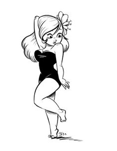 check out these hotties :D Genevieve FT-: Ladies Pin Up Drawings, Wallpapers Phone, Cartoon Girl Drawing, Desenho Tattoo, Hell Yeah, Drawing Tips, A Drawing