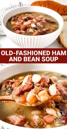 an image of old fashioned ham and bean soup