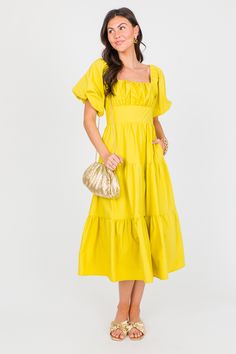 Can we just talk about the chartreuse color on this maxi for a second?! Obsessed! This preppy dress features statement puffed short sleeves, side pockets, and a tiered skirt. Short Sleeve Solid Color Maxi Dress For Brunch, Yellow Short Sleeve Solid Midi Dress, Solid Color Midi Dress With Smocked Bodice, Solid Color Smocked Bodice Midi Dress With Short Sleeves, Solid Maxi Dress With Smocked Bodice And Short Sleeves, Yellow Short Sleeve Maxi Dress With Ruffles, Yellow Maxi Dress With Ruffles And Short Sleeves, Green Maxi Dress With Smocked Bodice And Short Sleeves, Can We Just Talk