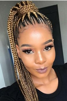 Cornrow Ponytail Ghana Braid Styles, Ghana Braids Hairstyles, Sleek Braided Ponytail, Latest Hair Braids, Cornrows Natural Hair, Cornrow Ponytail, The Trend Spotter, Braid Ponytail, Big Box Braids Hairstyles