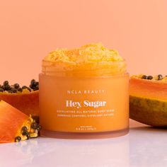 Say papa-YEAH to buttery soft skin! The exfoliating and deeply moisturizing ingredients will transform the way your skin feels and leave you smellin These ingredients may be sweet, but they are mighty tough on dry skin. Hey, Sugar is an all natural, deeply moisturizing and gently exfoliating body scrub that will leave skin glowing and thirsty for more. Directions: Massage a scoop of body scrub onto dry skin for an intense exfoliation or onto damp skin for a more gentle exfoliation. Scrub in circ All Natural Body Scrub, Vanilla Body Scrub, Ncla Beauty, Body Routine, Natural Body Scrub, Scrub Corpo, Sweet Lips, Fall Recipe