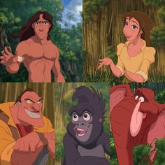 the jungle book characters from disney's animated movie