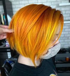 Toner For Yellow Hair, Hair Color Yellow, Ginger Balayage, Yellow Hair Dye, Orange Ombre Hair, Yellow Blonde Hair, Two Color Hair, Yellow Hair Color, Hair Dye Ideas