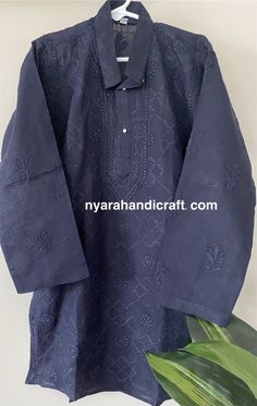 Pure cotton Chikankari set for the little men ! This Kurta Pajama set has very fine all over embroidery on the kurta.. Indigo Kurta With Chikankari Embroidery For Festivals, Traditional Indigo Kurta With Chikankari Embroidery, Indigo Cotton Kurta For Festivals, Indigo Cotton Traditional Wear For Festivals, Indigo Cotton Traditional Wear For Diwali, Indigo Cotton Traditional Wear With Chikankari Embroidery, Traditional Indigo Sets With Chikankari Embroidery, Indigo Cotton Sets With Chikankari Embroidery, Indigo Cotton Sets With Dabka Detailing