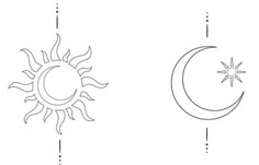 the sun and moon are drawn in two different ways