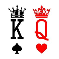 the letter k is made up of letters with crowns and hearts on them, as well as an image of a king's crown