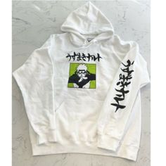 Brand New- Naruto Anime Pullover Hoodie Size Large Casual Hooded Sweatshirt With Anime Print, Casual Anime Print Hoodie Sweatshirt, Casual Long Sleeve Hoodie With Anime Print, White Long Sleeve Hip Hop Sweatshirt, Casual Sweatshirt With Anime Print For Streetwear, White Hip Hop Hoodie Top, White Long Sleeve Hip Hop Hoodie, White Hooded Top With Anime Print, White Hip Hop Tops For Winter